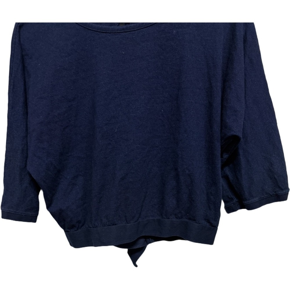 AG Adriano Goldschmied Navy Blue Tie Back Dolman Sleeve Sweater Top Size Small - Picture 3 of 7